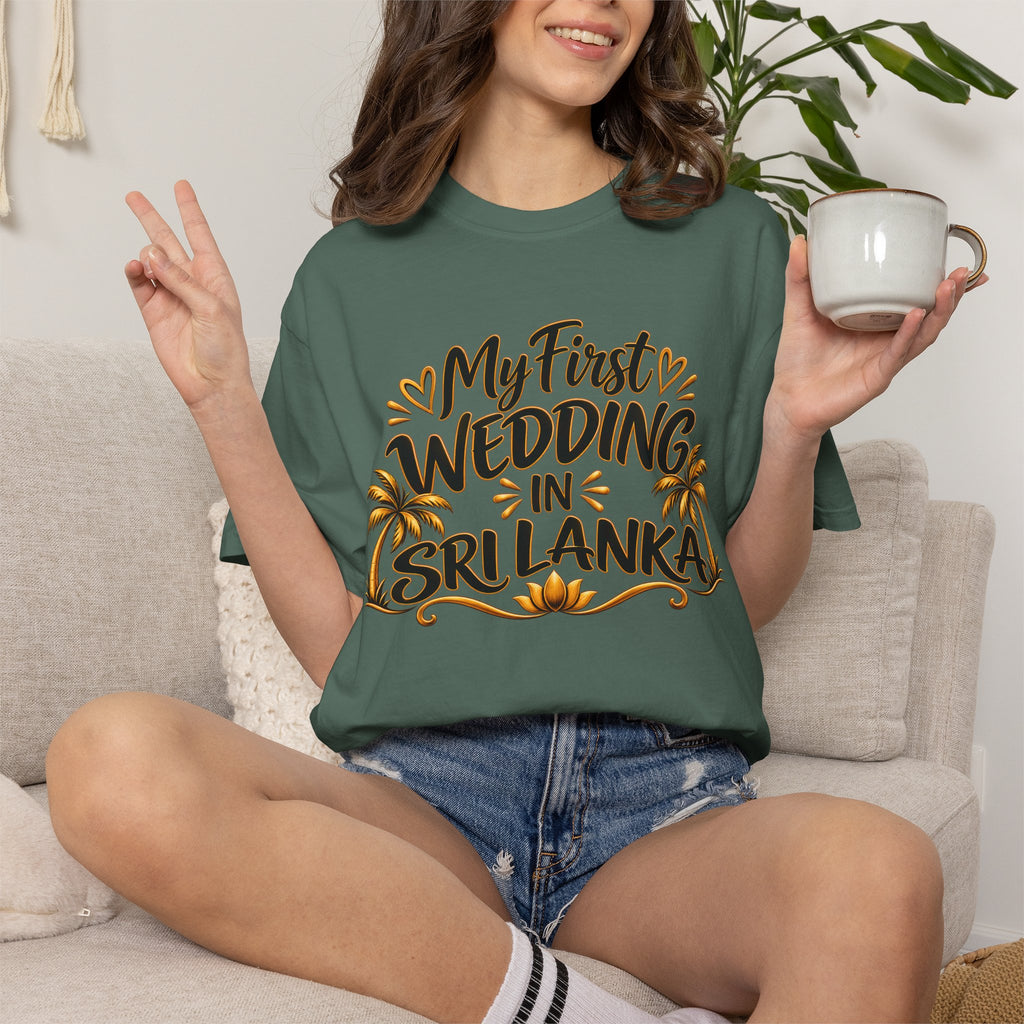 Sri Lanka Unisex Wedding T-Shirt – My First Wedding in Sri Lanka