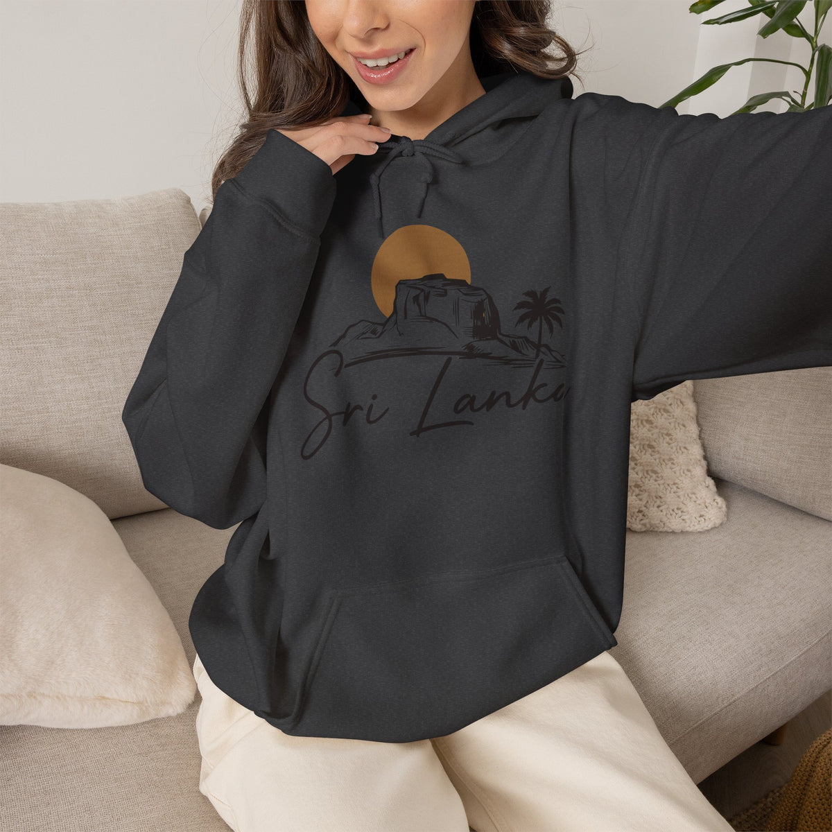 Sri Lanka Sunset Unisex Hoodie Palm Tree Beach Sweatshirt
