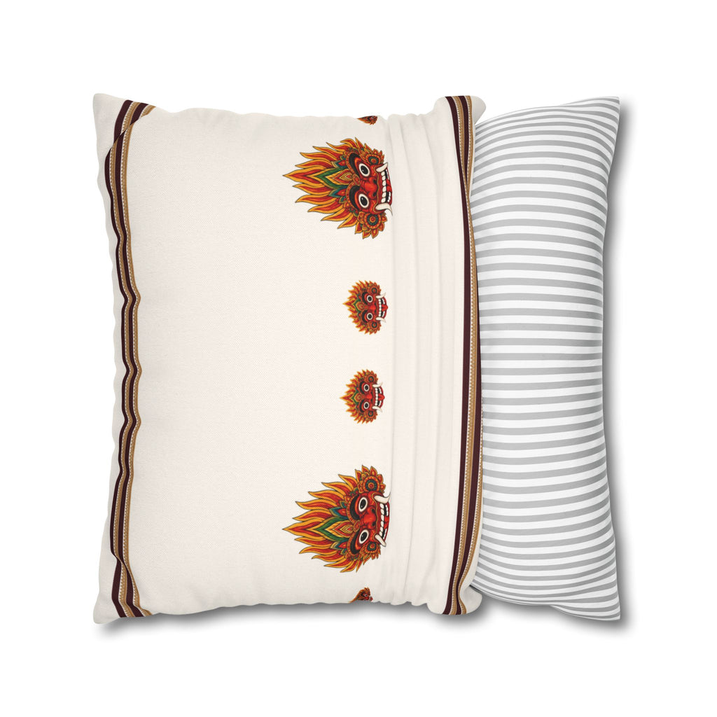 Raksha Mask Cushion Cover Sri Lankan Devil Dance Decorative Throw Pillow