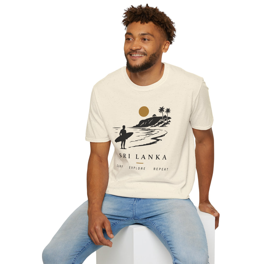 Sri Lanka Surf  Unisex T-Shirt  Surf Explore Repeat Beach Tee