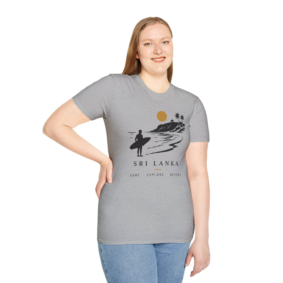 Sri Lanka Surf  Unisex T-Shirt  Surf Explore Repeat Beach Tee