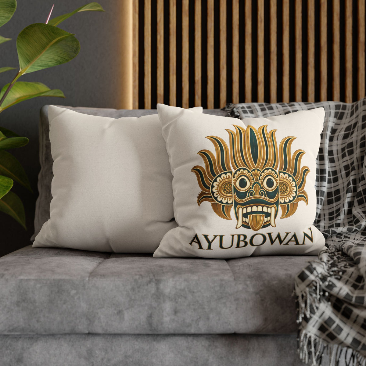 Sri Lankan Gift Pillowcase – Ayubowan Mask Cushion Cover