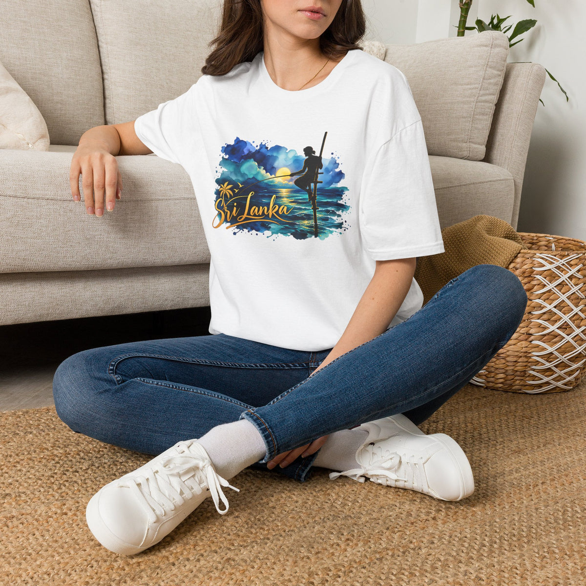 Sri Lanka Watercolor Surf T-Shirt