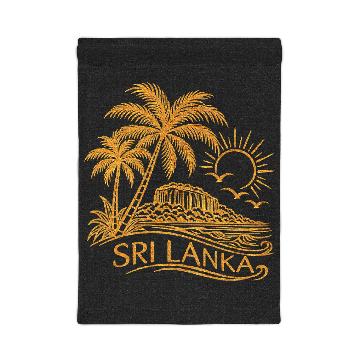 Sri Lanka Woven Wall Tapestry | Golden Palms & Island Art