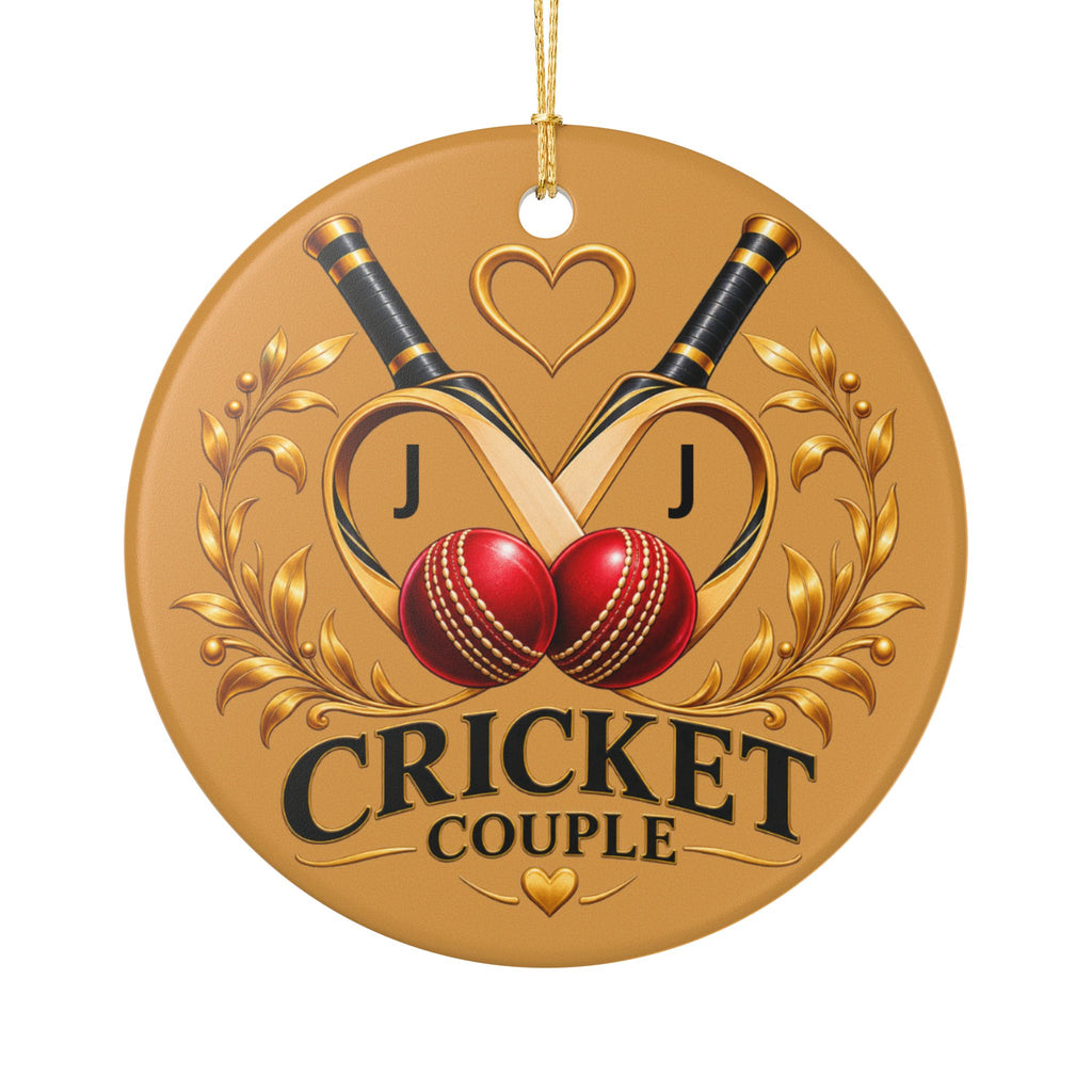 Personalized Cricket Couple Ornament – Couple’s Initials