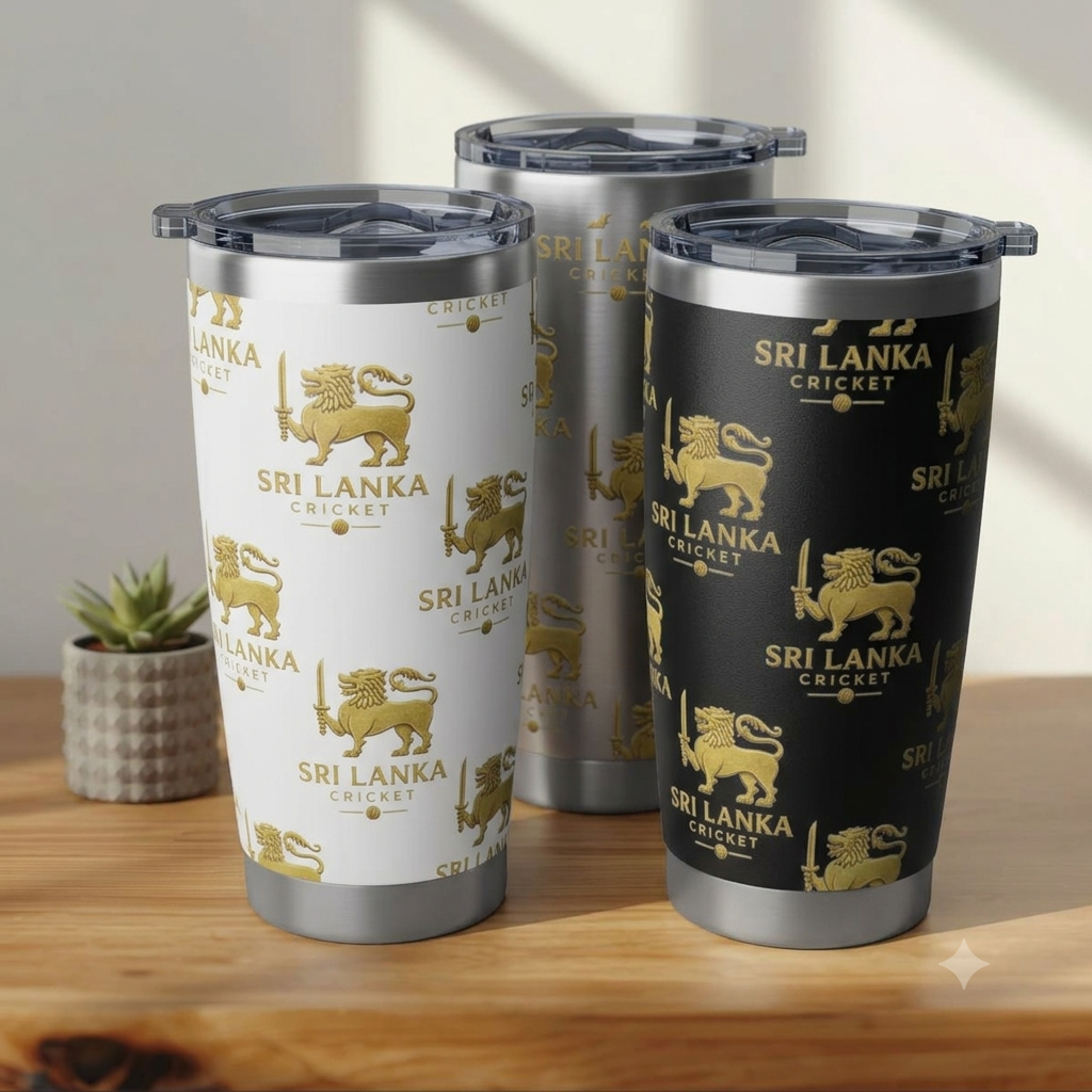 Sri Lanka Cricket Gift | Lion Crest 20 oz Travel Tumbler