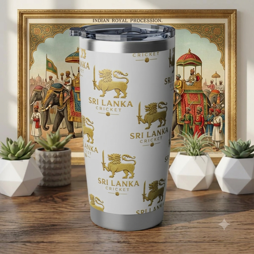 Sri Lanka Cricket Gift | Lion Crest 20 oz Travel Tumbler