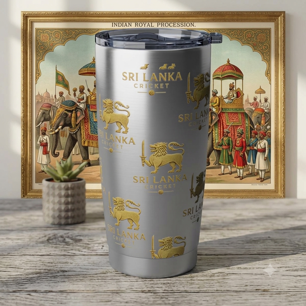 Sri Lanka Cricket Gift | Lion Crest 20 oz Travel Tumbler