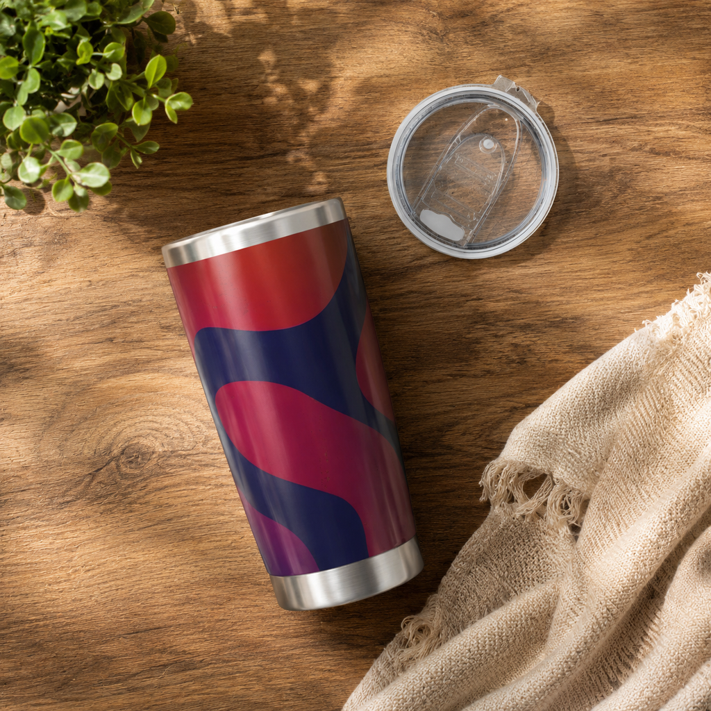 Sri Lanka Batik Wave Tumbler 20oz | Crimson & Indigo