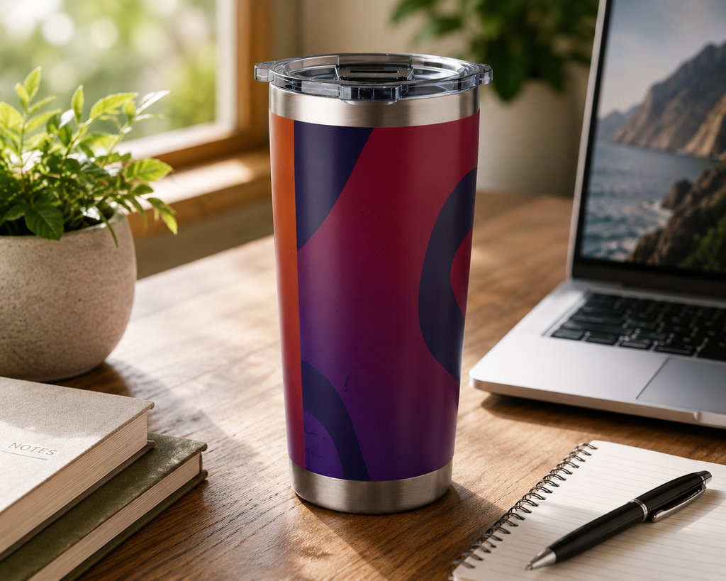 Sri Lanka Batik Wave Tumbler 20oz | Crimson & Indigo