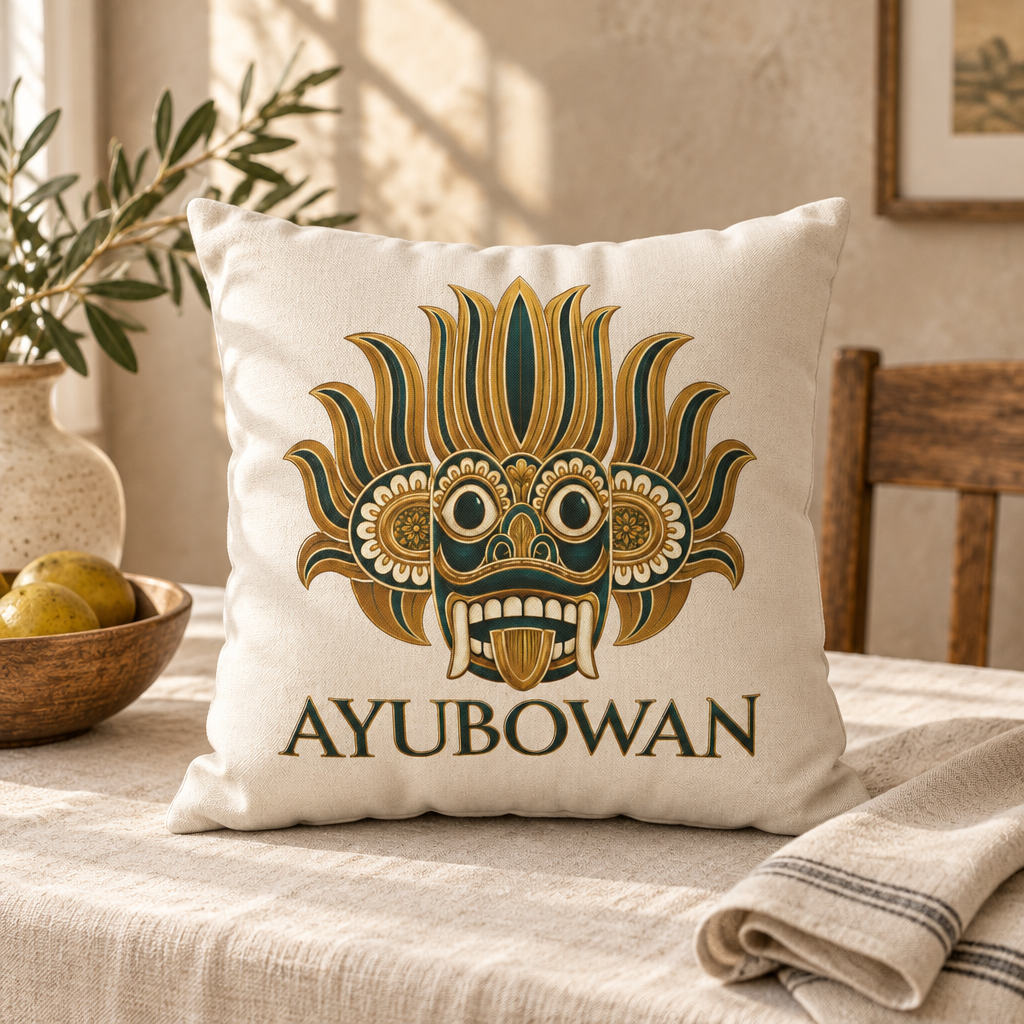 Sri Lankan Gift Pillowcase – Ayubowan Mask Cushion Cover