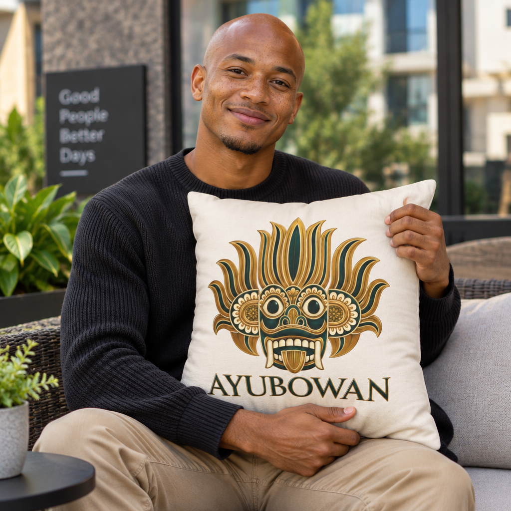 Sri Lankan Gift Pillowcase – Ayubowan Mask Cushion Cover
