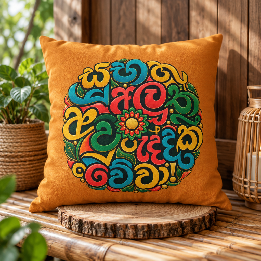 Avurudu Cushion Cover Sinhala New Year Gift Pillowcase
