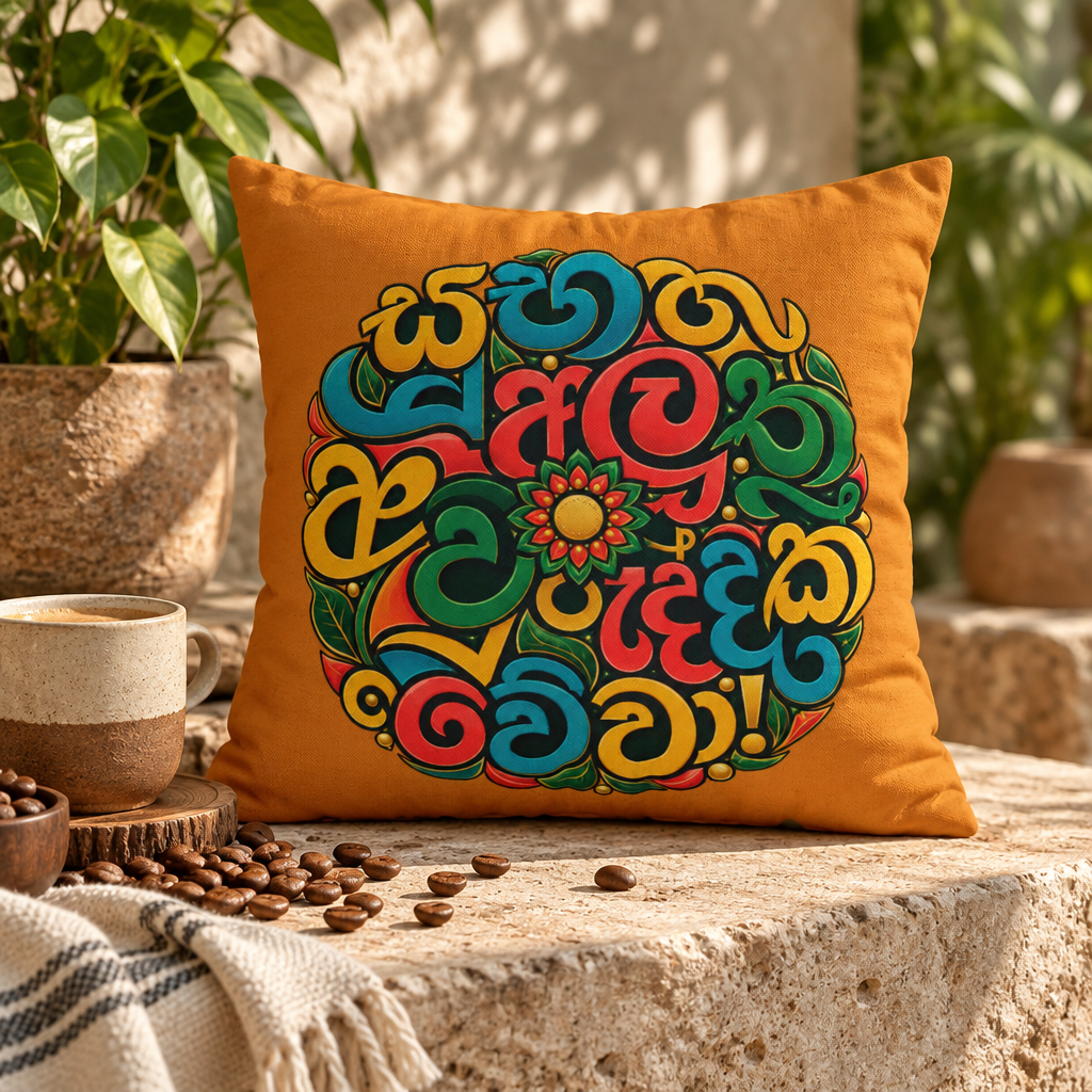 Avurudu Cushion Cover Sinhala New Year Gift Pillowcase