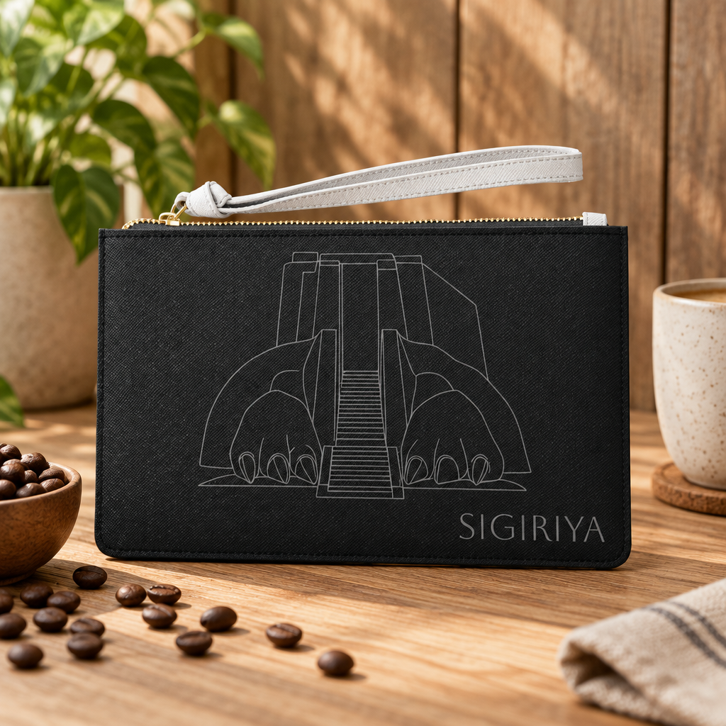 Sigiriya  Clutch Bag | Brown Lotus Wristlet