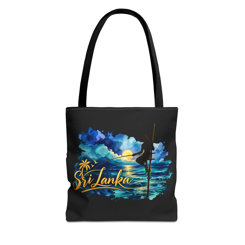 Sri Lanka Stilt Fisherman Tote Bag Island Dusk Beach Bag