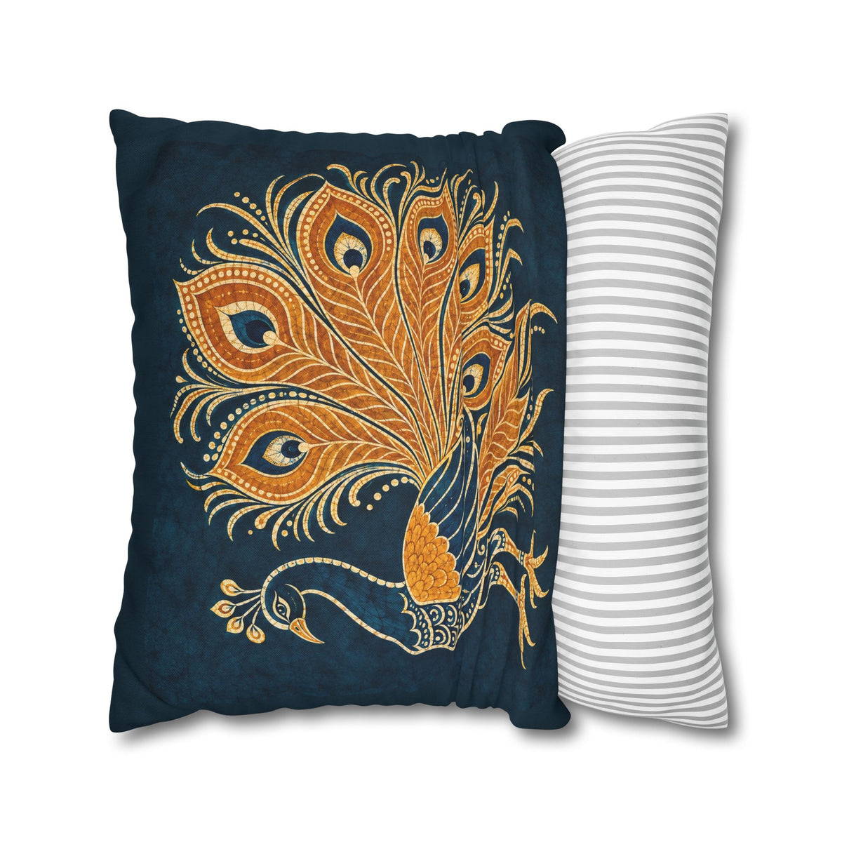 Peacock Batik Cushion Cover Sri Lankan Gift Pillowcase