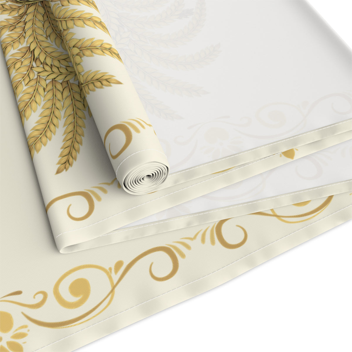Punkalasa Table Runner Sri Lankan Gold Blessing Ivory Baroque Dining Table Linen