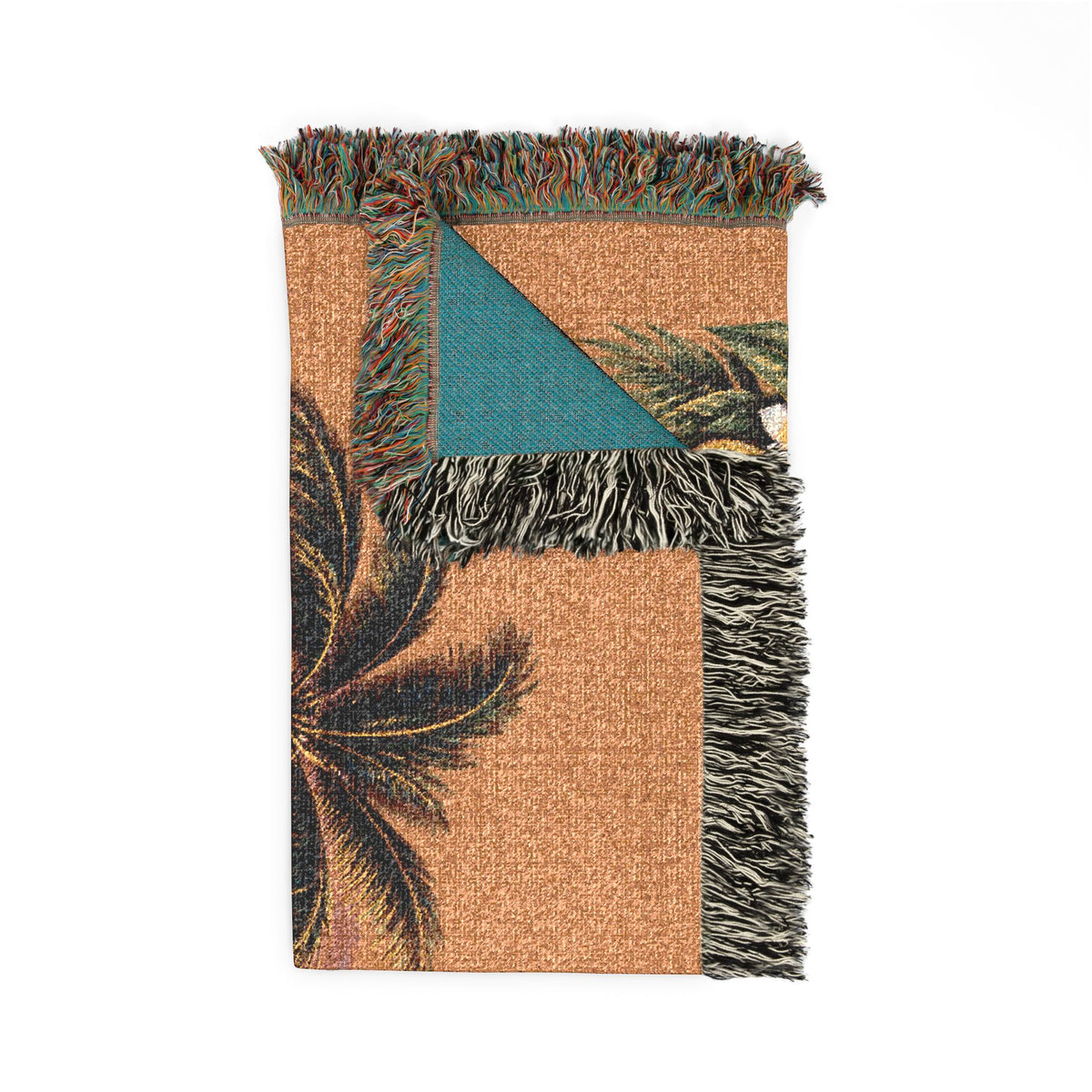 Sri Lanka Woven Cotton Blanket Stilt Fisherman Sunset