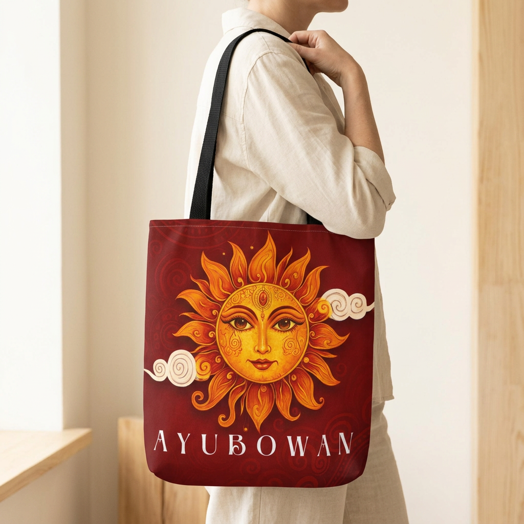 Ayubowan Sun Tote Bag  Sri Lankan Gift & Everyday Carry