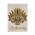 Ayubowan Raksha Mask Woven Wall Tapestry | Sri Lankan Gift