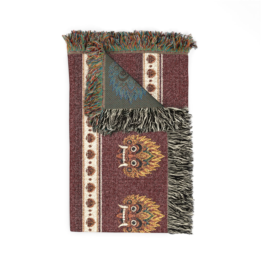 Sri Lankan Gift Woven Blanket Raksha Mask Design