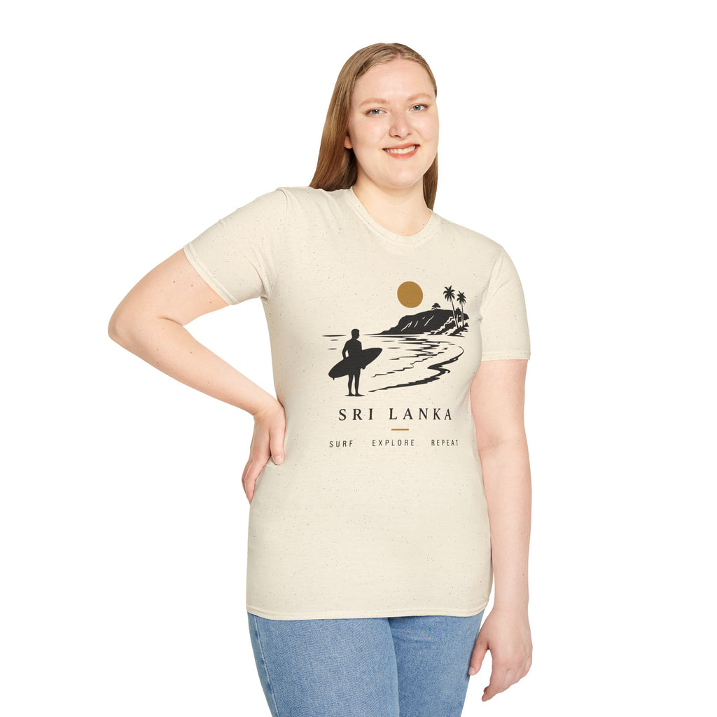 Sri Lanka Surf  Unisex T-Shirt  Surf Explore Repeat Beach Tee