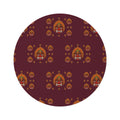 Raksha Mask Round Rug Deep Burgundy