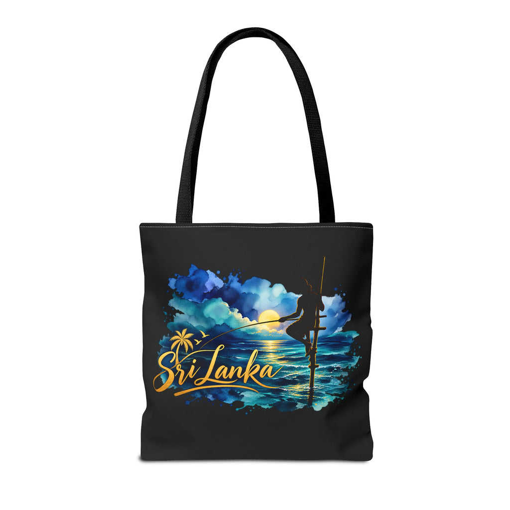 Sri Lanka Stilt Fisherman Tote Bag Island Dusk Beach Bag