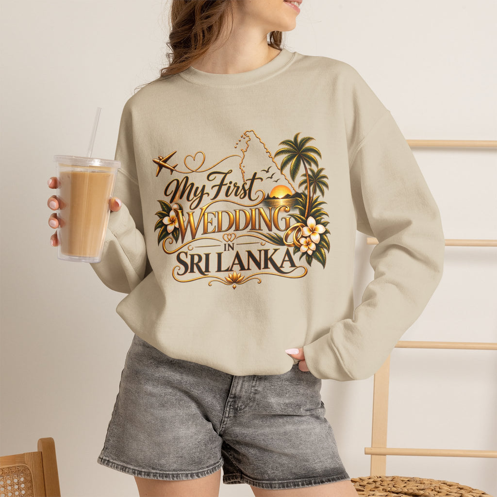 Personalized Sri Lanka Wedding Sweatshirt | Name on Right Sleeve