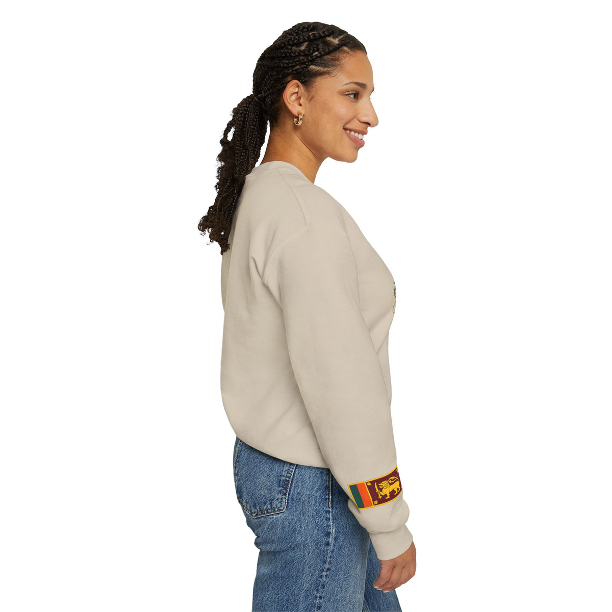 Sri Lanka Surf Crewneck Sweatshirt - Watercolor Stilt Fisherman Graphic