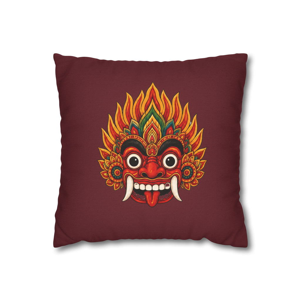 Raksha Guardian Cushion Cover  Sri Lankan Devil Dance Mask