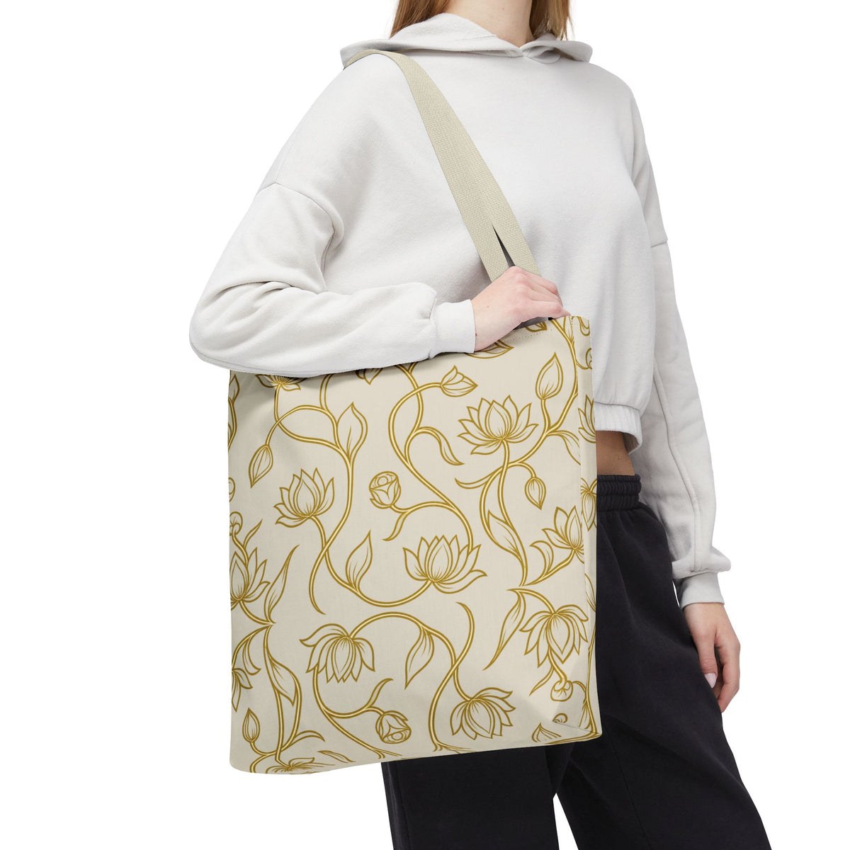 Ceylon Lotus Tote Bag Sri Lankan Temple Flower Canvas Shopper