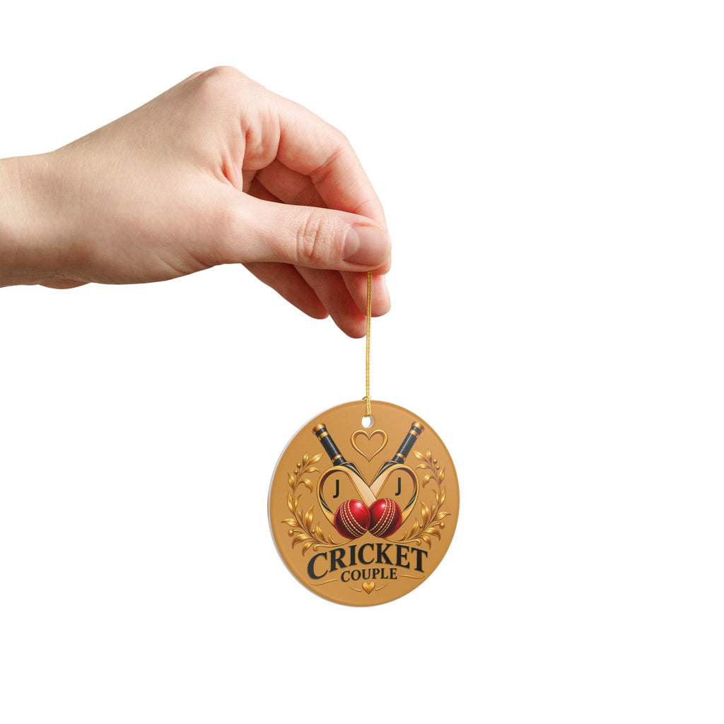 Personalized Cricket Couple Ornament – Couple’s Initials
