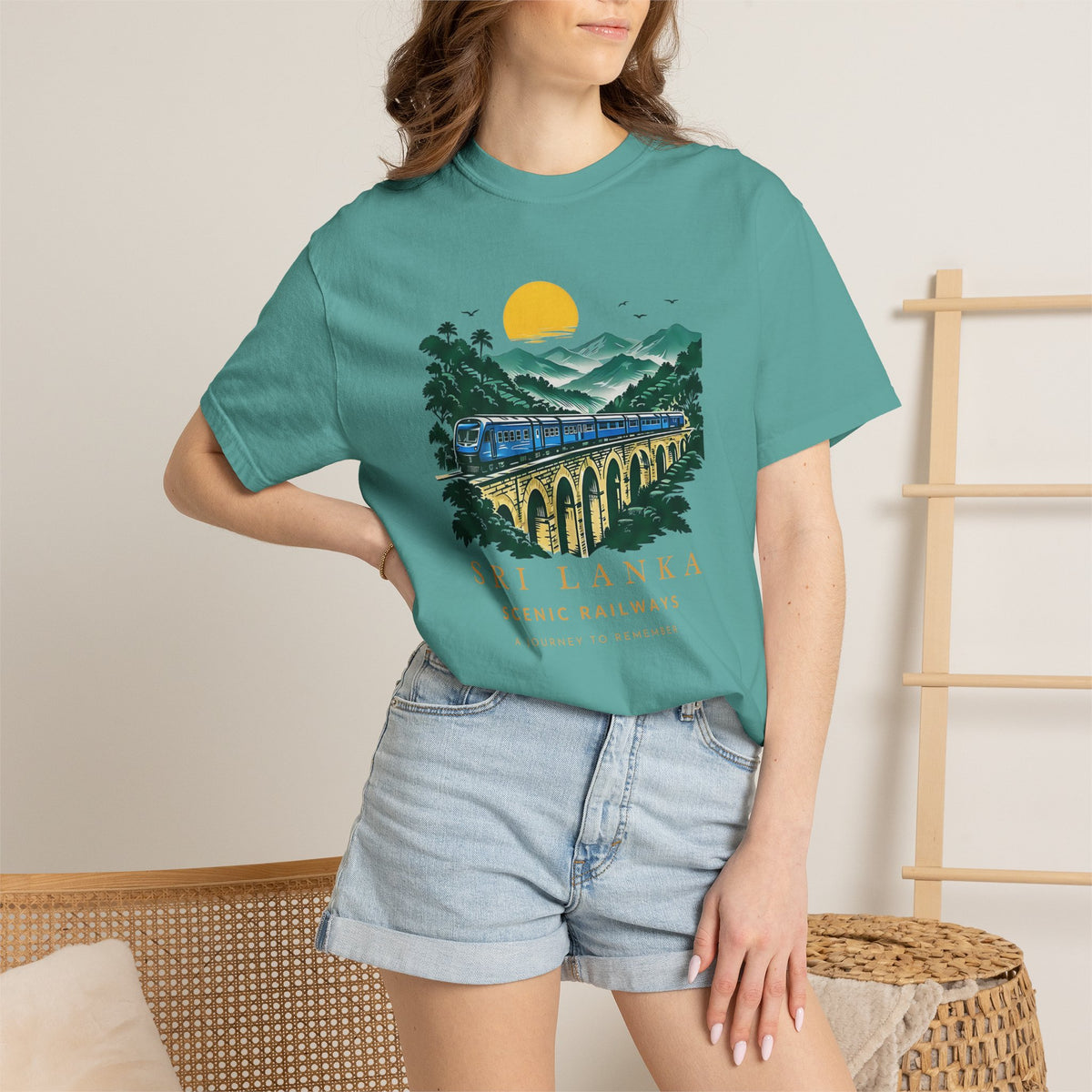 Sri Lanka Nine Arch Bridge Unisex T-Shirt Vintage Railway Tee