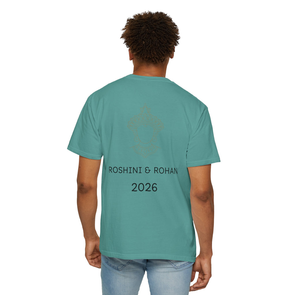 Sri Lanka Destination Wedding T-Shirt — "First Wedding Sri Lanka" Couple Tee (Roshini & Rohan 2026)