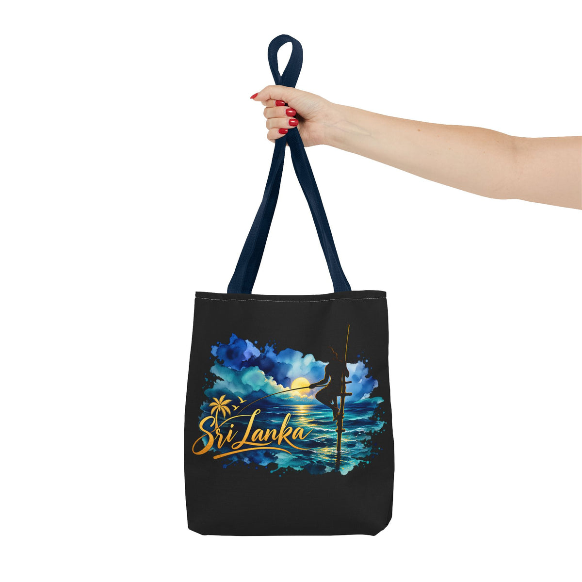 Sri Lanka Stilt Fisherman Tote Bag Island Dusk Beach Bag