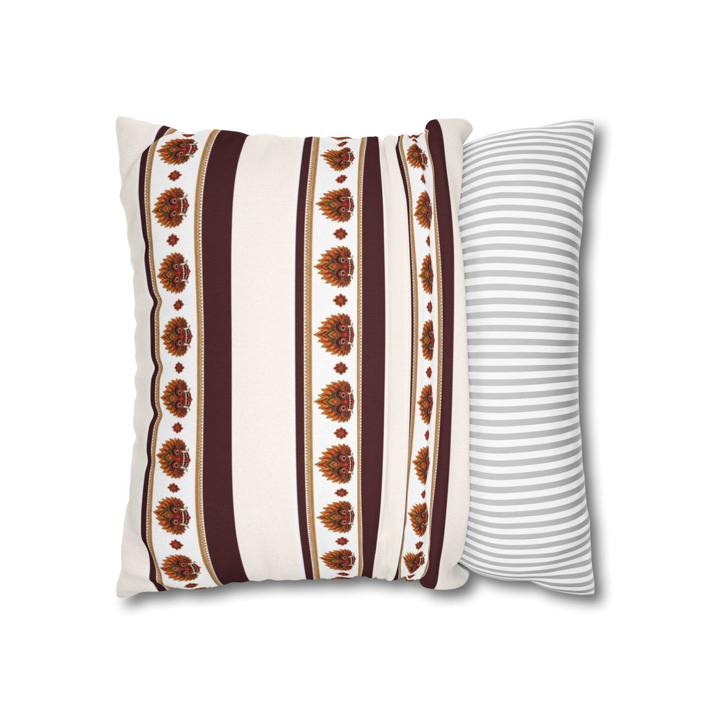 Raksha Stripe Cushion Cover Sri Lankan Devil Dance Repeat Pattern Throw Pillow