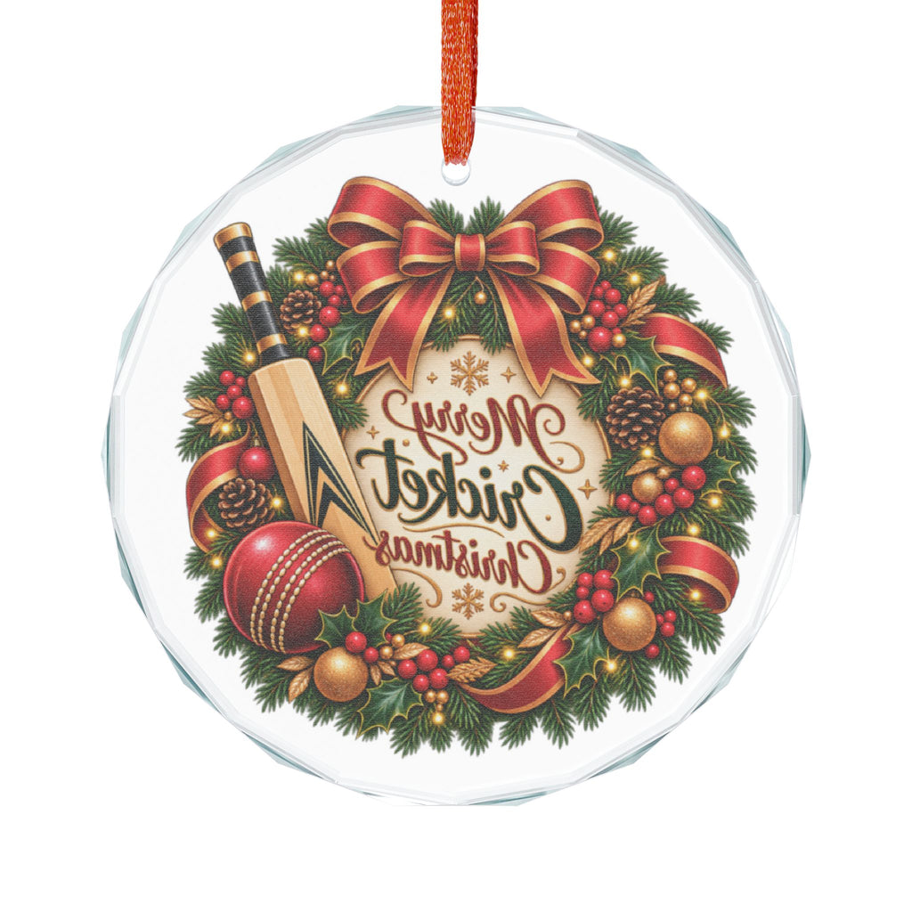 Merry Cricket Christmas Glass Ornament | Cricket Fan Gift