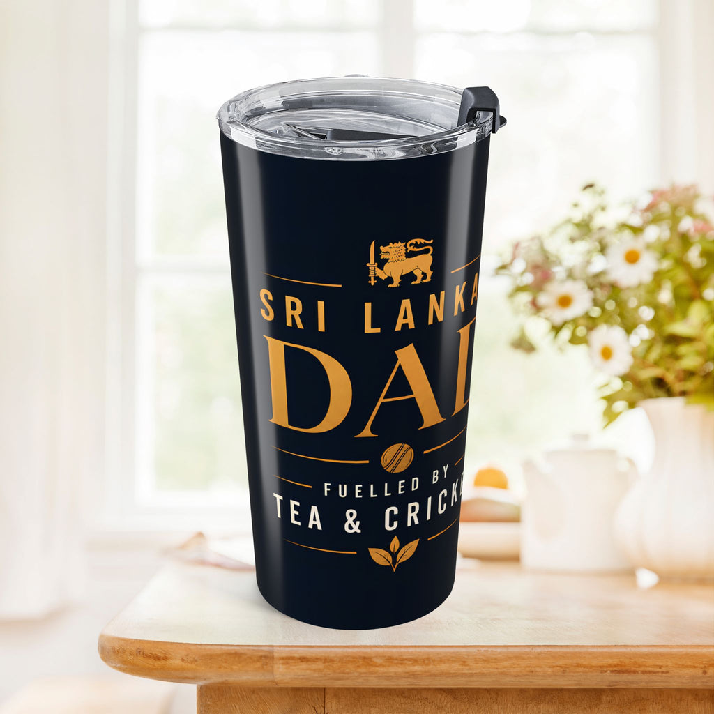 Sri Lanka Cricket Dad Tumbler 20oz | Black & Gold Batsman