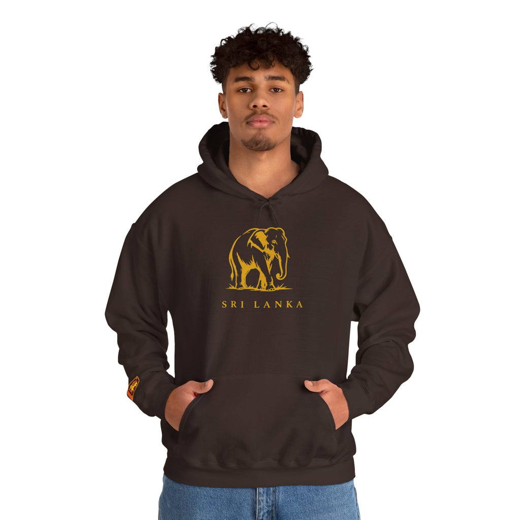 Sri Lanka Elephant Unisex Hoodie Gold Heritage Design