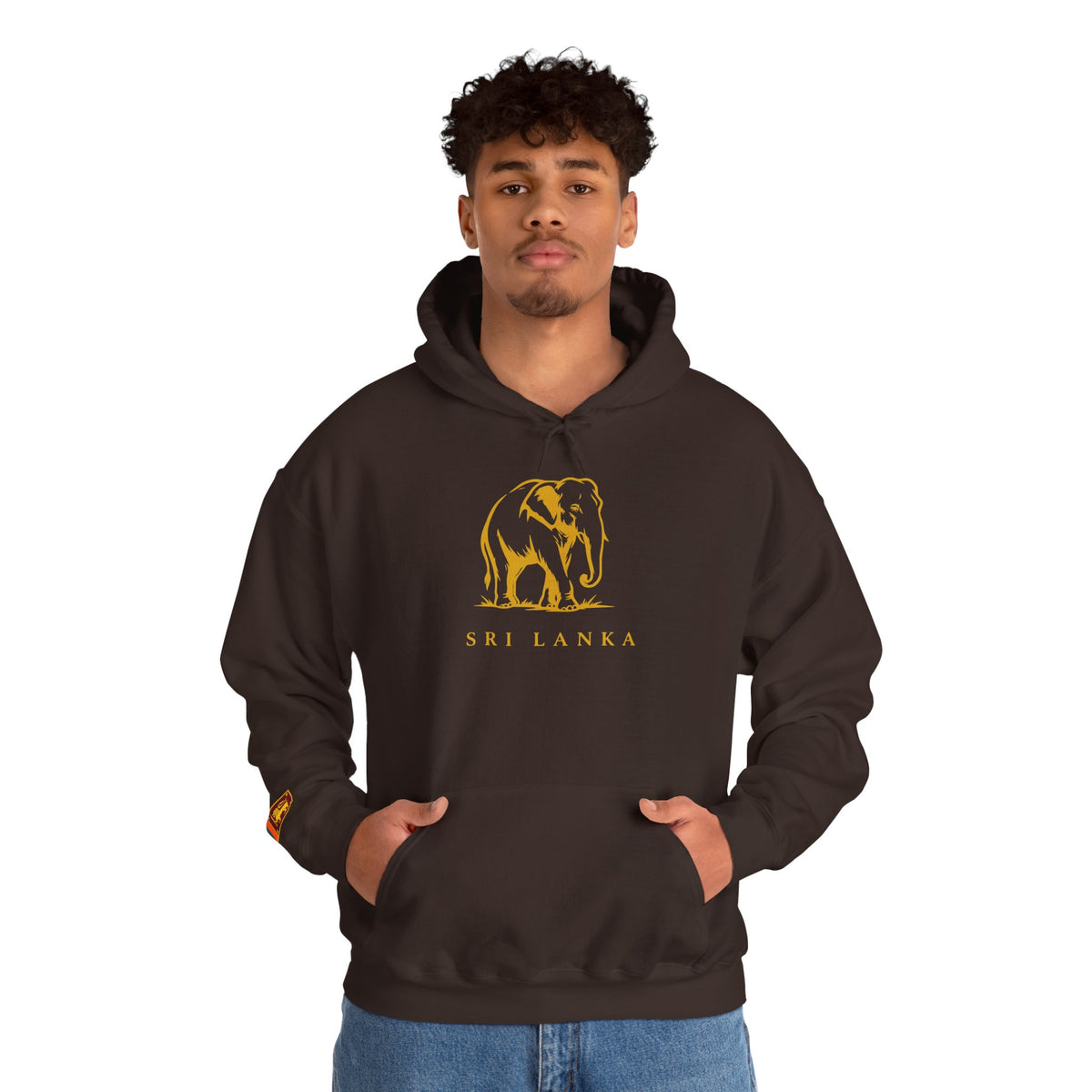 Sri Lanka Elephant Unisex Hoodie Gold Heritage Design