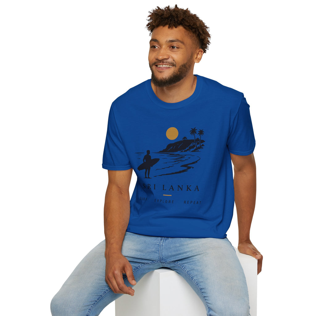 Sri Lanka Surf  Unisex T-Shirt  Surf Explore Repeat Beach Tee