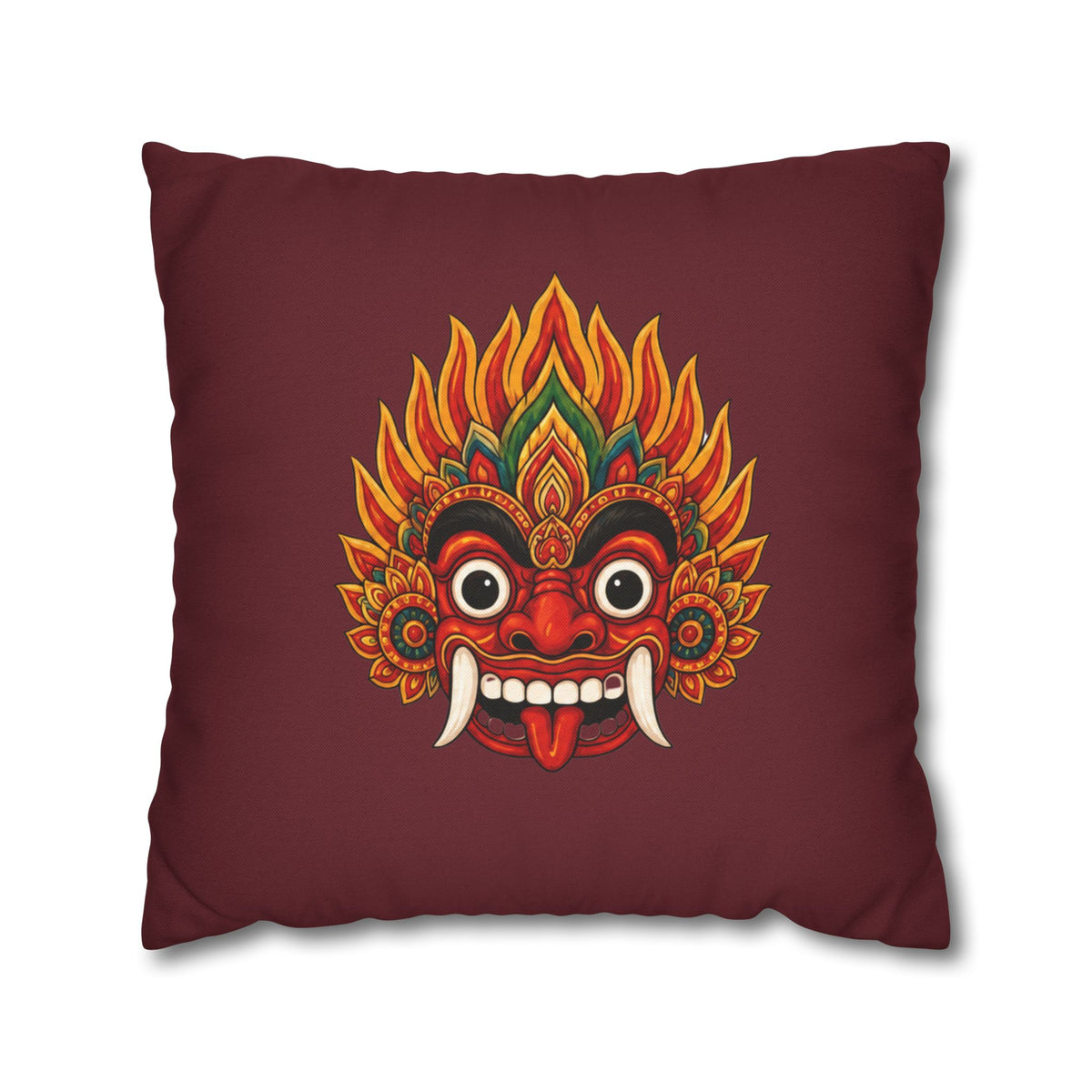 Raksha Guardian Cushion Cover  Sri Lankan Devil Dance Mask
