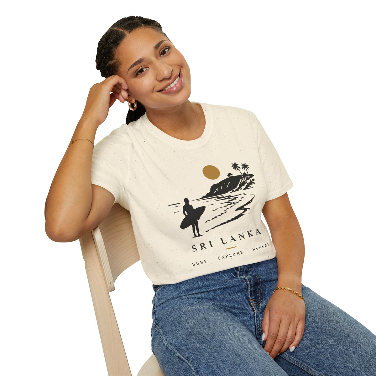 Sri Lanka Surf  Unisex T-Shirt  Surf Explore Repeat Beach Tee