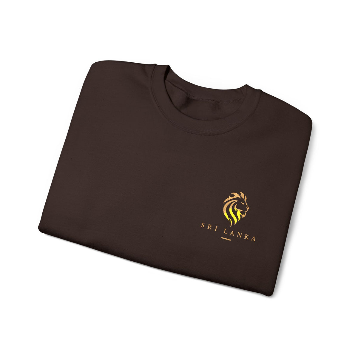 Embroideredlion face srilanka flag Minimal Palm Crest Sweatshirt — Small Tropical Logo Crewneck