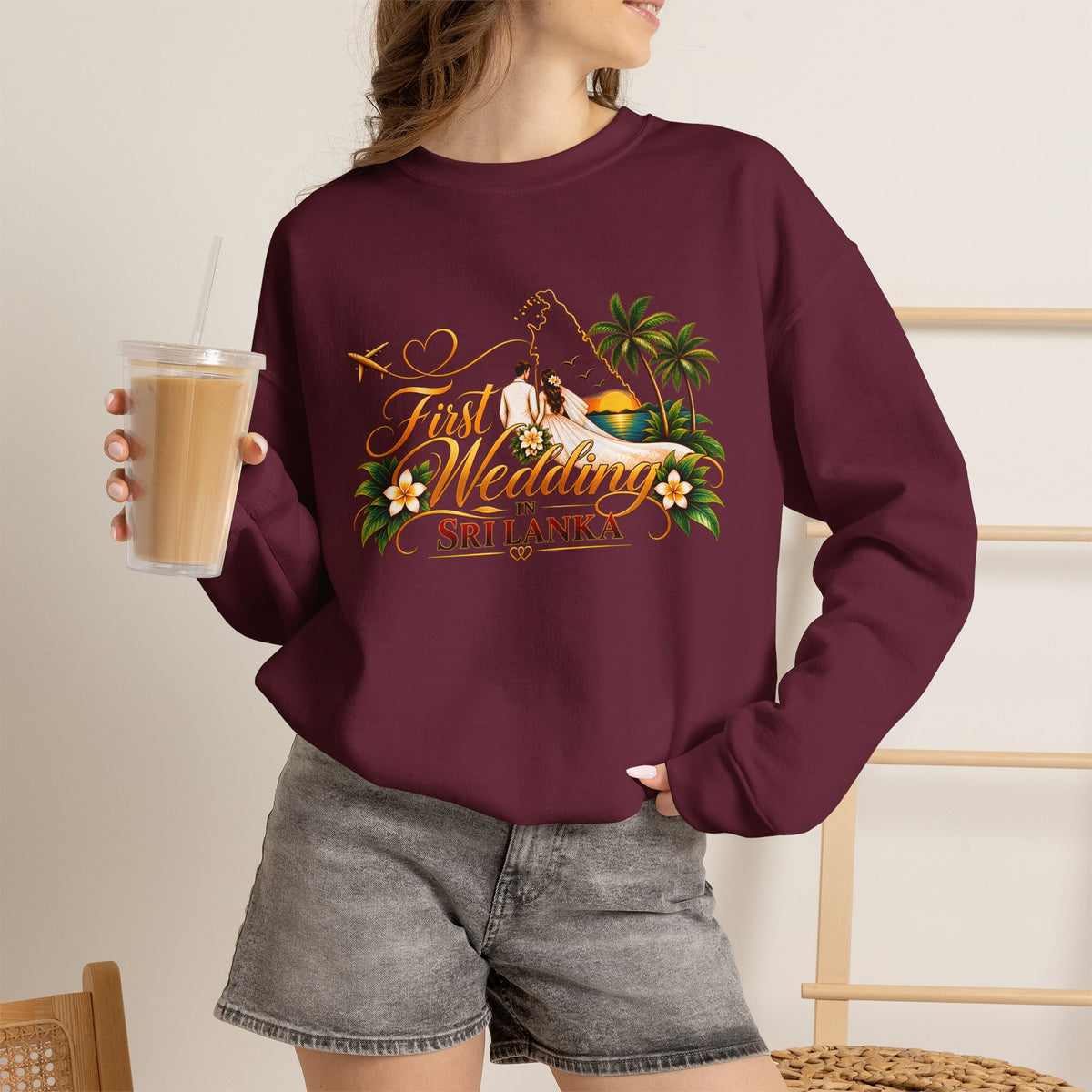 Personalized Sri Lanka Wedding Sweatshirt – Unisex Crewneck