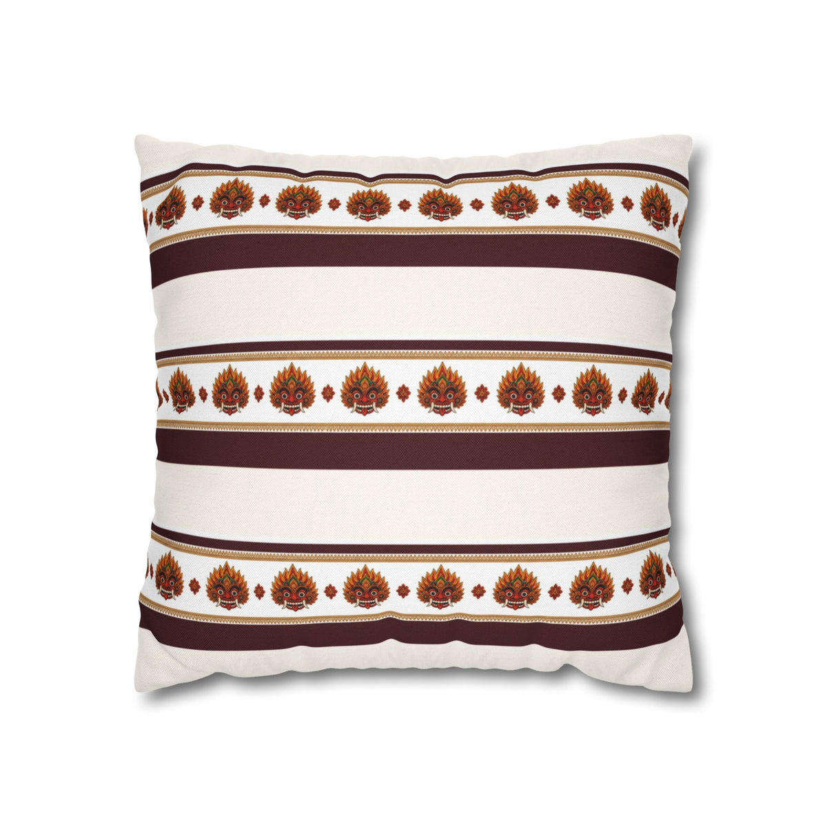 Raksha Stripe Cushion Cover Sri Lankan Devil Dance Repeat Pattern Throw Pillow