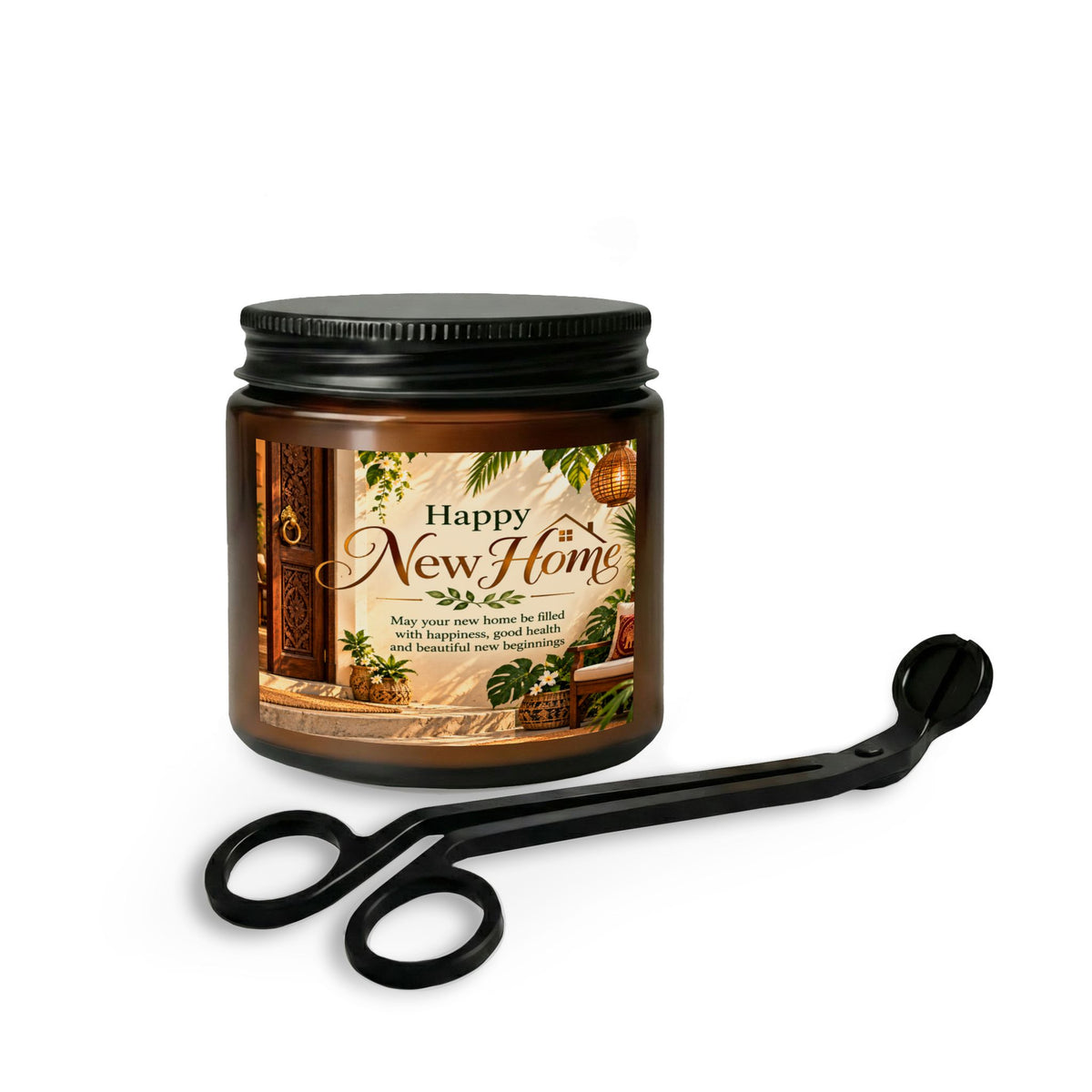 Happy New Home Candle Set with Wick Trimmer