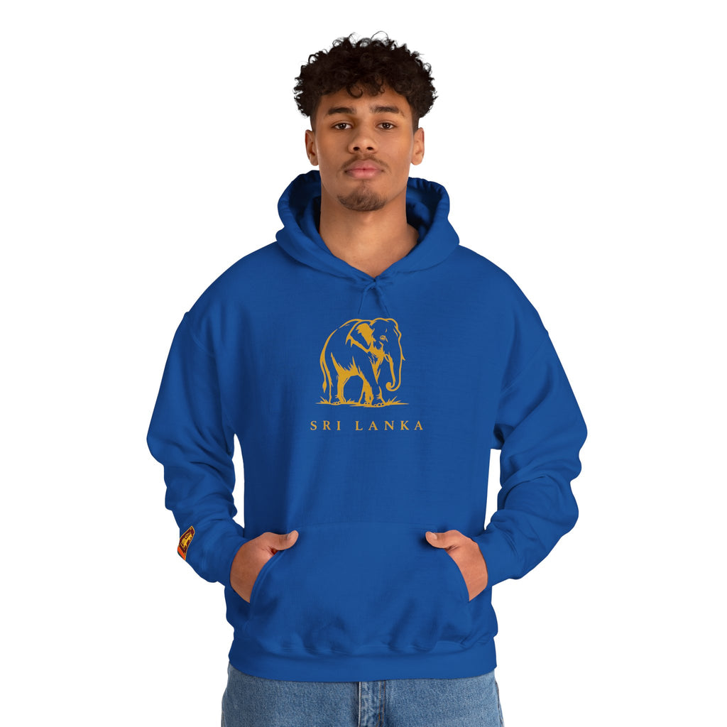 Sri Lanka Elephant Unisex Hoodie Gold Heritage Design